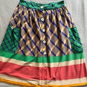 Colorful Mango Midi Skirt